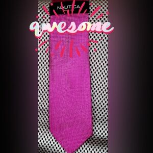 Elegant Nautica Men's Silk Neck Tie - Vibrant Pink, 58" Long, 3.25" Wide